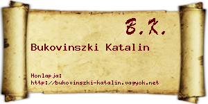 Bukovinszki Katalin névjegykártya